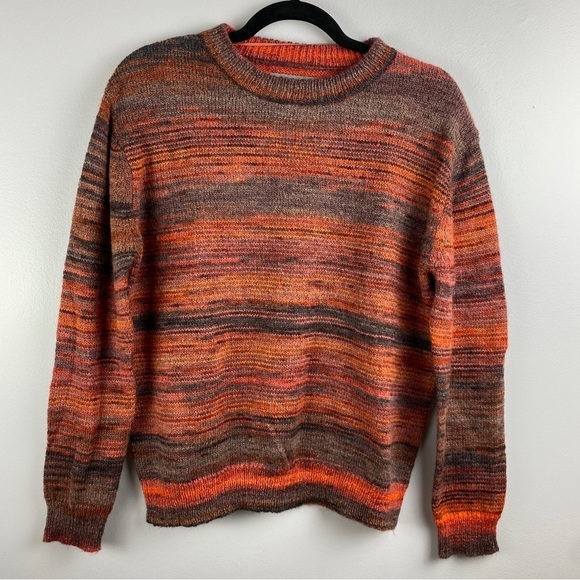 B. Young Mohair Wool Blend Burnt Orange Crew Neck Sweater Medium - Picture 2 of 8